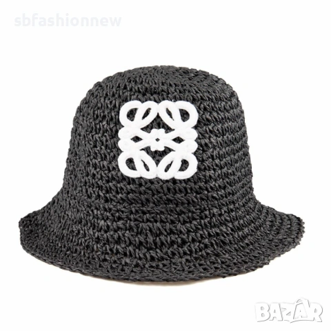 Черна плетена шапка Loewe, снимка 2 - Шапки - 53276568