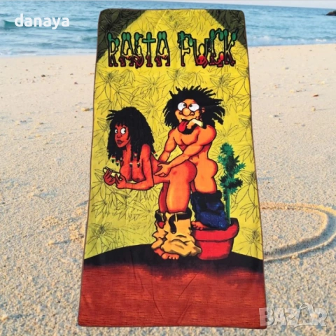 6568 Плажна хавлия Rasta дизайн, 140×70 см