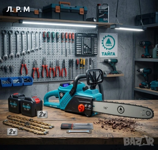 Акумулаторна резачка за дърва 40ск ТАЙГА , снимка 2 - Градинска техника - 53755255