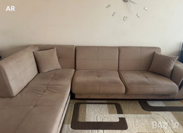 Ъглов диван с табуретка , снимка 6 - Дивани и мека мебел - 51544732