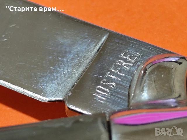 Сгъваем Нож Полуавтоматичен  Биволски Чирени, снимка 2 - Ножове - 54047944