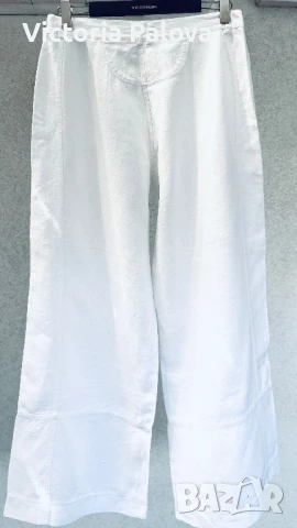 Скъп бял панталон груб лен MISS ETAM Франция, снимка 9 - Панталони - 51026997