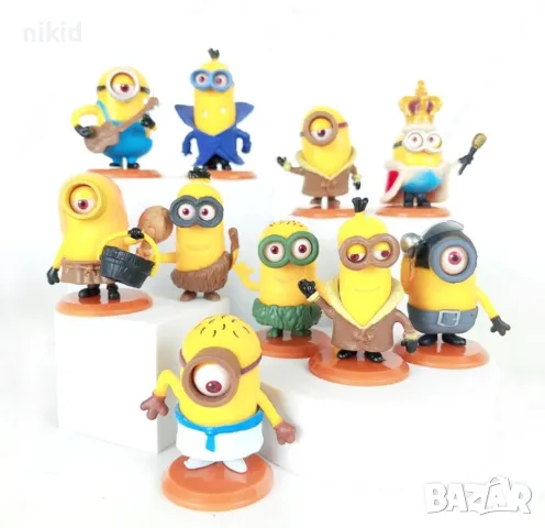 10 бр миньоните Minions миньони пластмасови фигурки играчки за игра и украса на торта фигурка, снимка 4 - Фигурки - 33406051