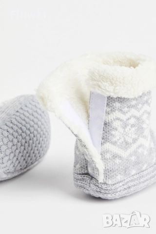 Нови Бебешки/Детски пантофи НМ 18/19 номер сиви, снимка 11 - Детски пантофи - 52954834