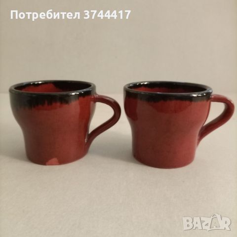 ТРОЯНСКА КЕРАМИКА Две големи красиви керамични чаши , снимка 1 - Декорация за дома - 46279533