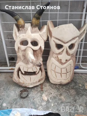 Дървени лица (коруби) цели маски Сурвакарски/Кукерски, снимка 2 - Други ценни предмети - 50396076