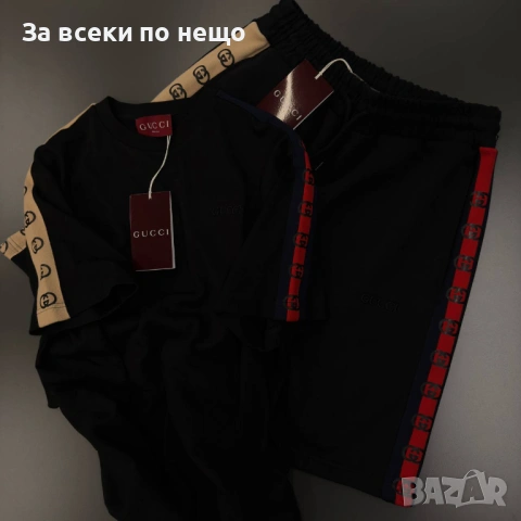 Gucci Мъжки Летен Екип Тениска И Къси Панталонки👕🩳Мъжки Къс Комплект Код Mens P.202