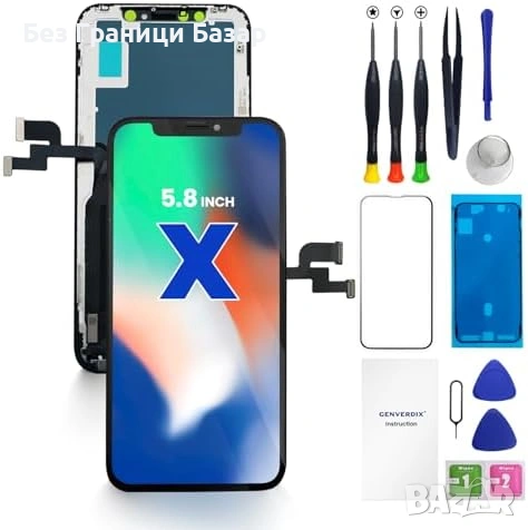 Нов Дисплей тъчскрийн за iPhone X 5.8 HD екран с инструменти части Айфон