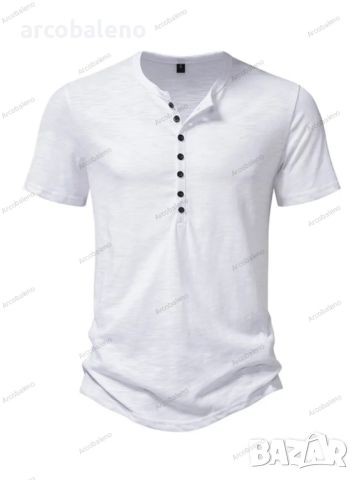 Мъжка ежедневна модна тениска с къс ръкав Henley, 4цвята , снимка 6 - Тениски - 45483211
