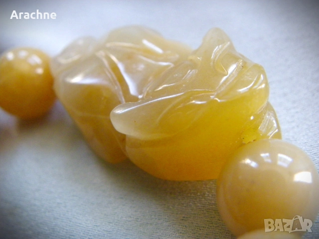 Гривна за късмет от меден нефрит - Pixiu, снимка 2 - Гривни - 53304996