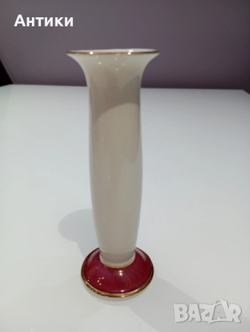 Порцеланова красива стара ваза маркирана , снимка 5 - Вази - 52564147