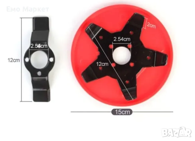 Комплект диск с предпазна плоча за тример за косене, снимка 2 - Градинска техника - 49098509