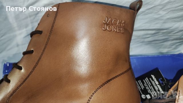 Удобни мъжки боти от естествена кожа Jack&Jones №44 / 46, снимка 6 - Мъжки боти - 46037262