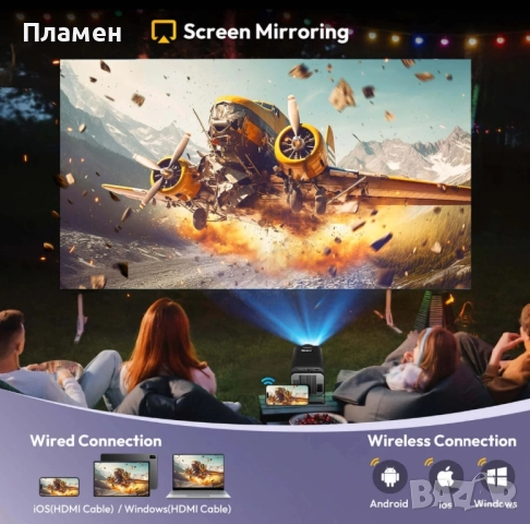 XGODY Gimbal 5 Full HD 1080P проектор, снимка 11 - Плейъри, домашно кино, прожектори - 52026261