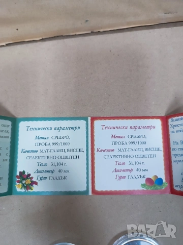 Сребърни тройунций Великден и Цветница, снимка 7 - Нумизматика и бонистика - 54014711