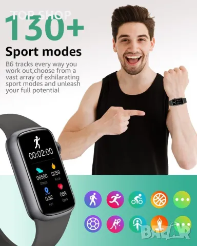 IMFRCHCS Смарт часовник 1,47" цял екран IP68 водоустойчив за Android iOS, снимка 2 - Смарт гривни - 49937567