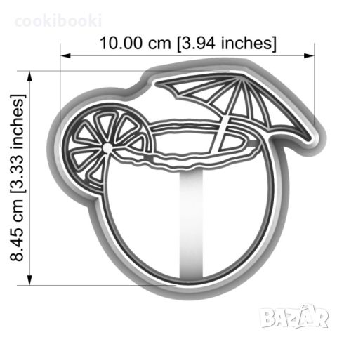 Пластмасов резец с щампа – коктейл в кокос, снимка 2 - Други - 46744235