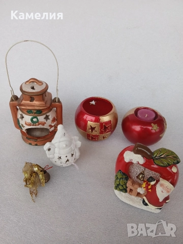Лот от коледни свещници
