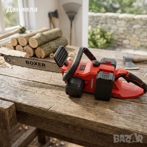 Акумулаторен верижен трион BOXER BX-3316 48V – 2 батерии + куфар, мощен и удобен