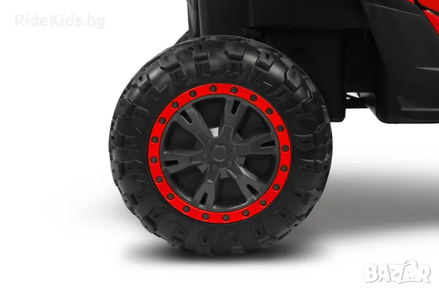 Офроуд акумулаторен автомобил AXEL – Червен, 4x4, с дистанционно и LED, снимка 12 - Детски велосипеди, триколки и коли - 50099511