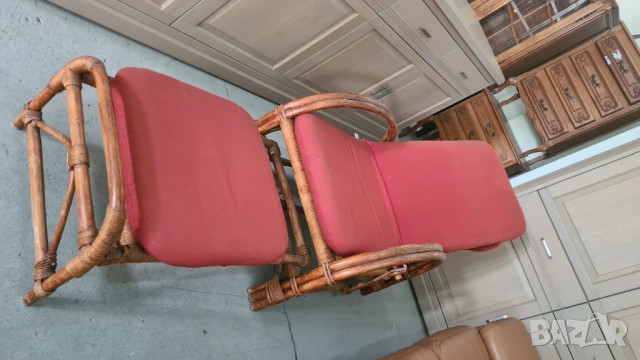 винтидж бамбуков шезлонг с табуретка – Уют и Елегантност за Вашия Дом, снимка 3 - Градински мебели, декорация  - 54204227