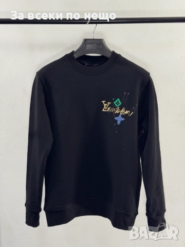 Louis Vuitton Мъжка Черна Блуза С Дълъг Ръкав Луис Витон Код V.B.64