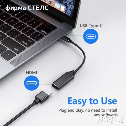 Адаптер STELS, Преходник SL90, USB-C към HDMI, За iPhone, iPad, iPod, снимка 3 - Друга електроника - 45112930