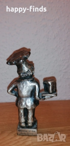 Сребриста метална фигурка „Майстор Пекар“ – Kaak Group (12 см), снимка 2 - Антикварни и старинни предмети - 54127147