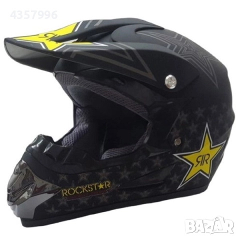 Каска за мотор - Кросова, S и M размер, Чернa