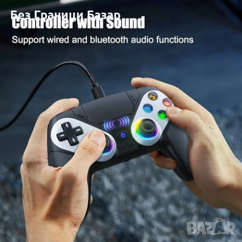 Нов RGB безжичен контролер за PS5 с макро и турбо функции Геймпад PC, снимка 7 - Аксесоари - 51889272