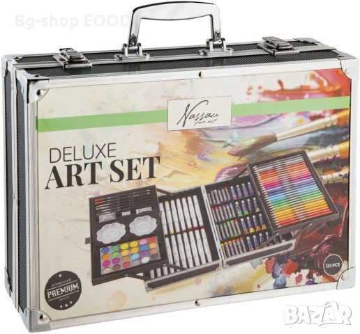 Комплект за рисуване Nassau - 132 части, в метално куфарче