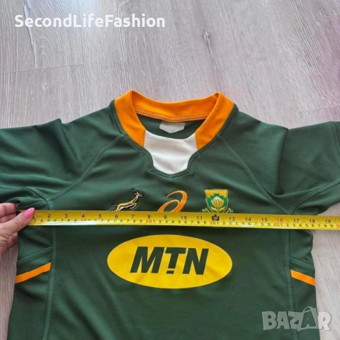 Asics Мъжка тениска с принт на Ръгби Юниън Южна Африка 2017/2018 размер XS, снимка 5 - Тениски - 53879342