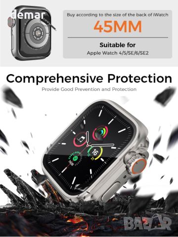 Jessonly 2 броя Защитни калъфи за Apple Watch Series 9/8/7, 45 mm, снимка 2 - Аксесоари за Apple - 45795406