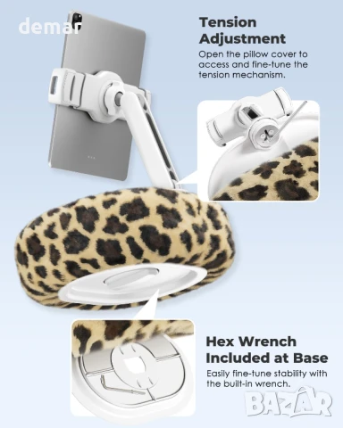 Поставка за Kindle Viozon, възглавница за таблет, съвместима с таблет/телефон 4-11" с купа, снимка 6 - Други стоки за дома - 50708819