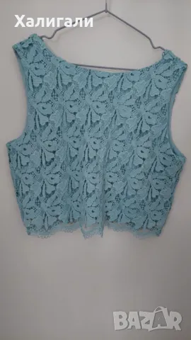 Елегантен дантелен топ светло син размер XL, снимка 3 - Корсети, бюстиета, топове - 50347124