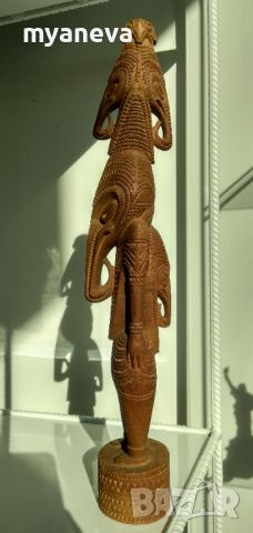 Шаманска дърворезба от Перу с богата орнаментика. , снимка 11 - Статуетки - 45304485