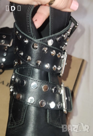 ZARA кубинки от естествена кожа с кабзи  38, снимка 7 - Дамски боти - 52636263