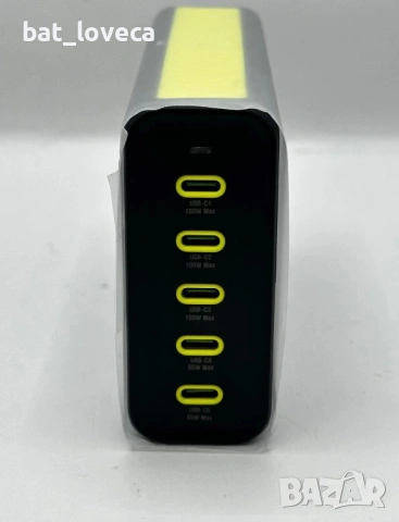 Зарядно устройство HUNDA USB C, общо 300W GaN бързо зарядно с 5 USB C порта, снимка 4 - Друга електроника - 53925658