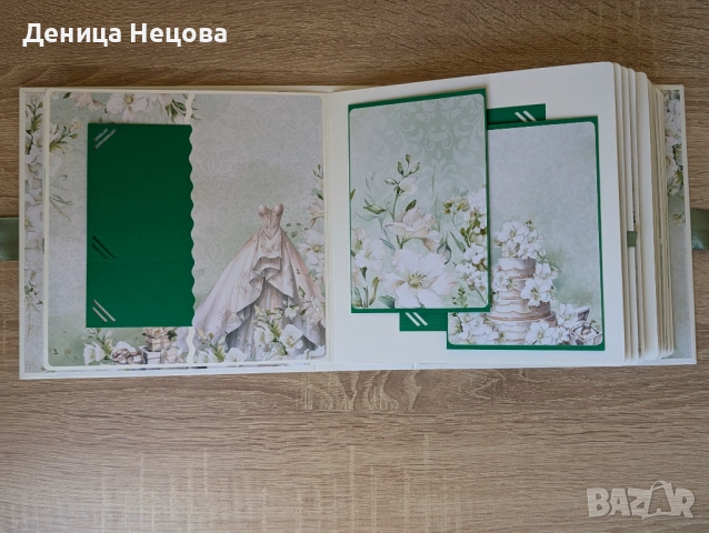 Сватбен албум, ръчно изработен албум за сватба, сватбена картичка, снимка 14 - Подаръци за сватба - 53475193