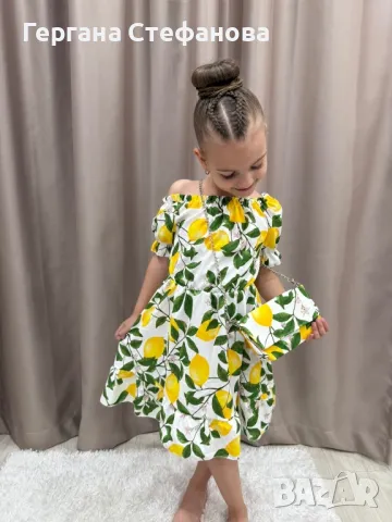 🍋Свежа рокля с чанта 🍋 Размери-4г.6г.8г.10г.12г.14г. Цена-38 лв, снимка 2 - Детски рокли и поли - 50124180