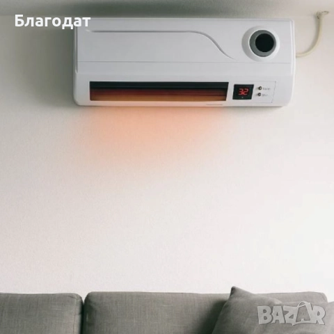 Отоплителна печка за стена Rosberg R51973A – 2000W, дистанционно управление и LED дисплей, снимка 4 - Отоплителни печки - 52882725