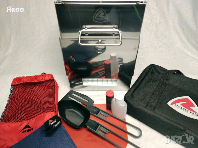 Сгъваема мини печка за къмпинг Robens Firewood Stove с прибори MSR, снимка 2 - Газови котлони - 53667335