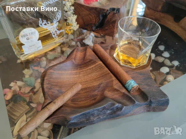 Пепелник за пури с място за чаша, снимка 2 - Декорация за дома - 51178368