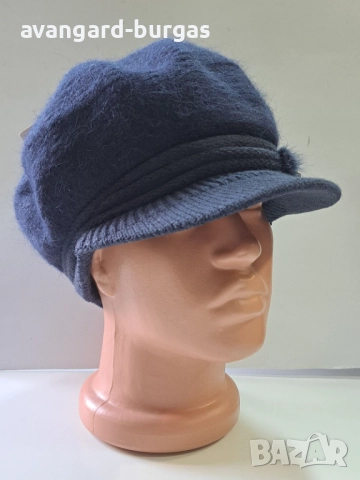 317 Дамска бутикова шапка каскет - ангора, снимка 2 - Шапки - 52529925