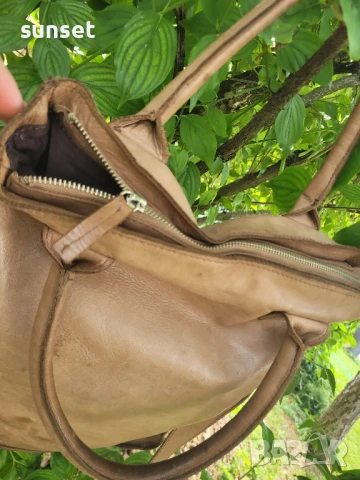 ЕСТЕСТВЕНА кожа голяма кафява чанта Cowboys bag+ дълга дръжка , снимка 9 - Чанти - 50617705