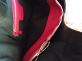ЕСТЕСТВЕНА КОЖА на MOSCHINO голяма дамска чанта в черно и червено, снимка 10
