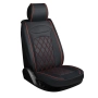 Универсални автомобилни калъфи Automat за предни седалки от еко кожа – черни с червен кант, 2 бр., снимка 1