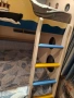 Детско двуетажно легло, ъглов гардероб и бюро с подвижна поставка за компютър, снимка 2