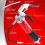Нов Ръчен грес пистолет 4500 PSI алуминиев корпус + 12" гъвкав маркуч, снимка 3