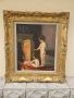 Страхотна изключително красива антикварна белгийска картина масло върху платно 
